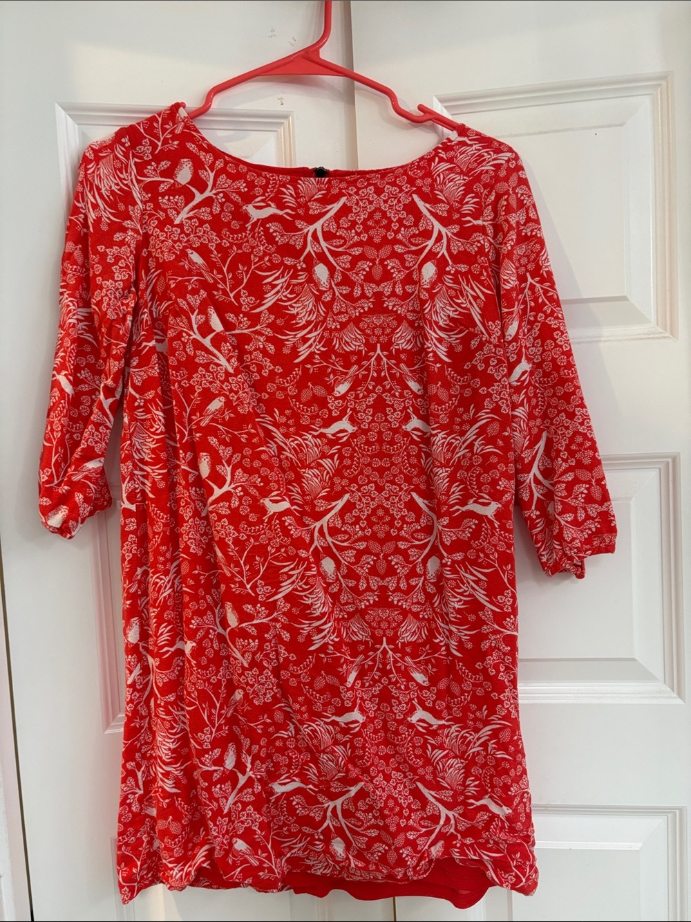 Coral Floral Print Tunic Dress
